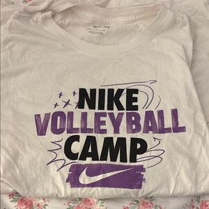 Nike White and Purple Volleyball Camp T-Shirt